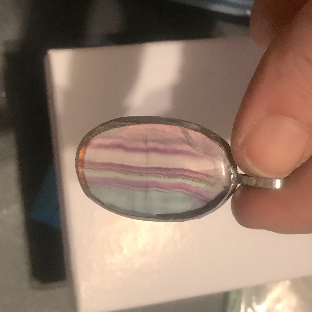 Fluorite Silver Pendant
